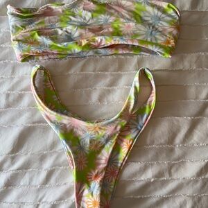 grey bandit strapless bikini set